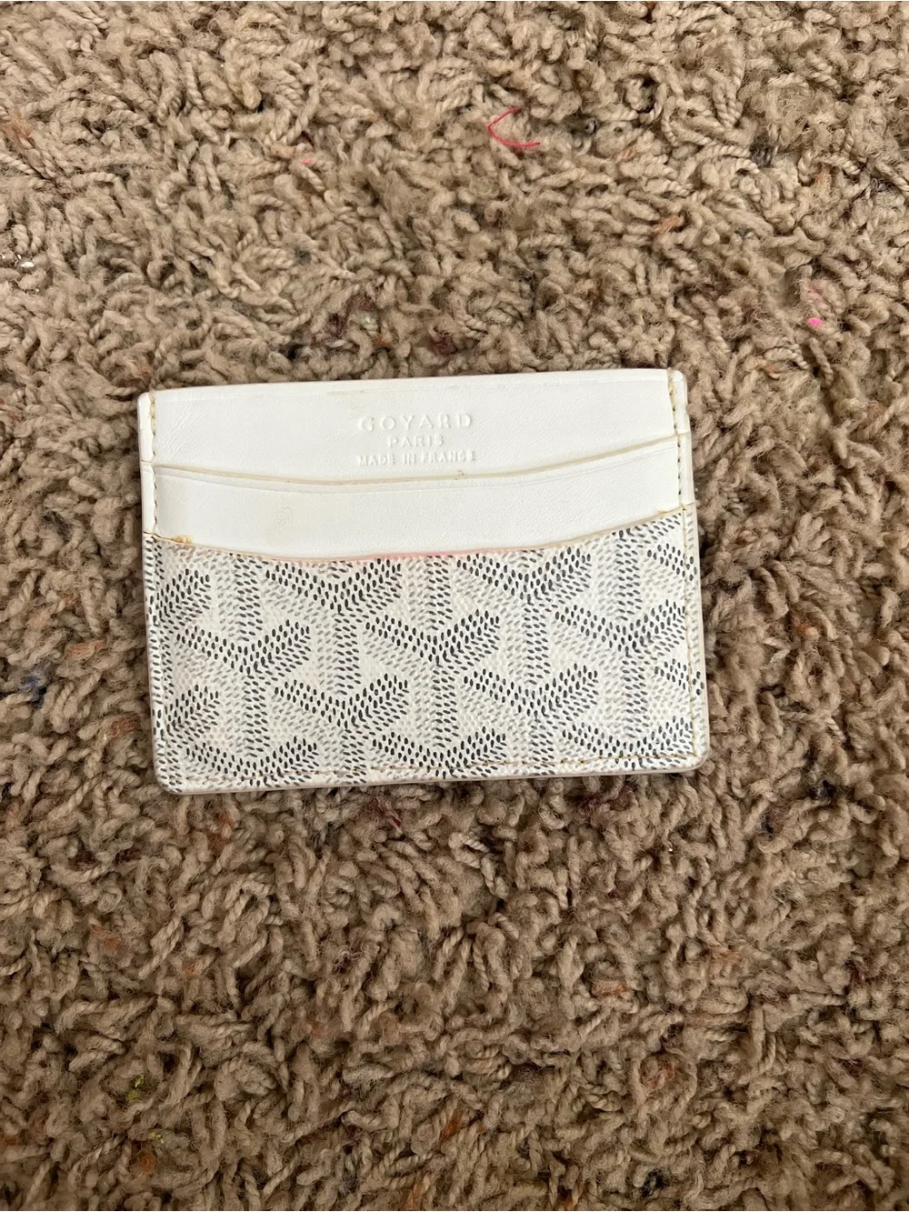 White Card Holder Chevron Pattern